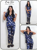The Malmal Royal Nightfall Silk Lace Pajama Set