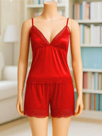 The Amour Satin Cami & Shorts Set