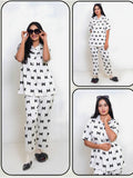 Malmal Retro Butterfly Silk Pajama Set