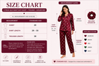 Women’s Heart Print Satin Silk Night Suit with Scrunchie